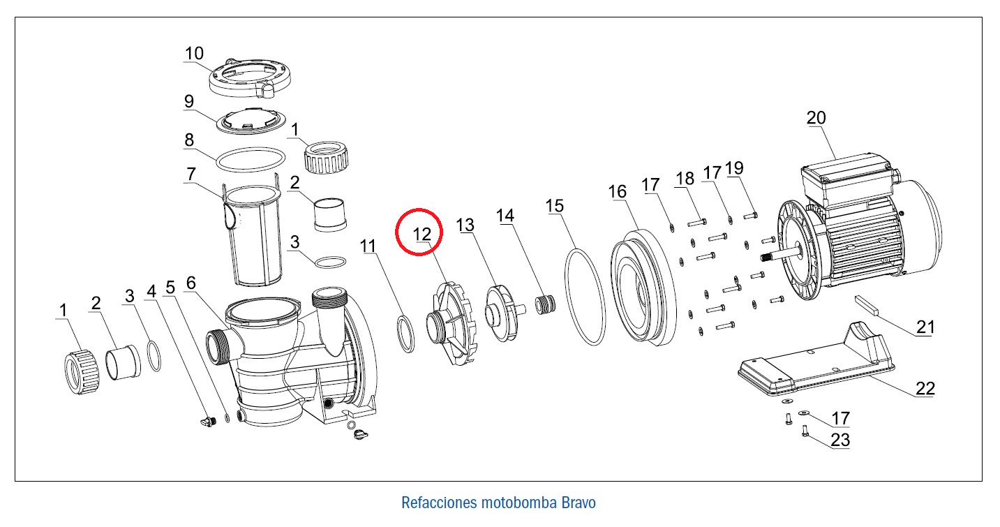 Difusor para Bomba Watex Bravo Todos los Modelos