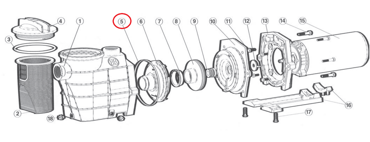 Empaque Oring Cuerpo Bomba Hayward Super 2 SPX3000T