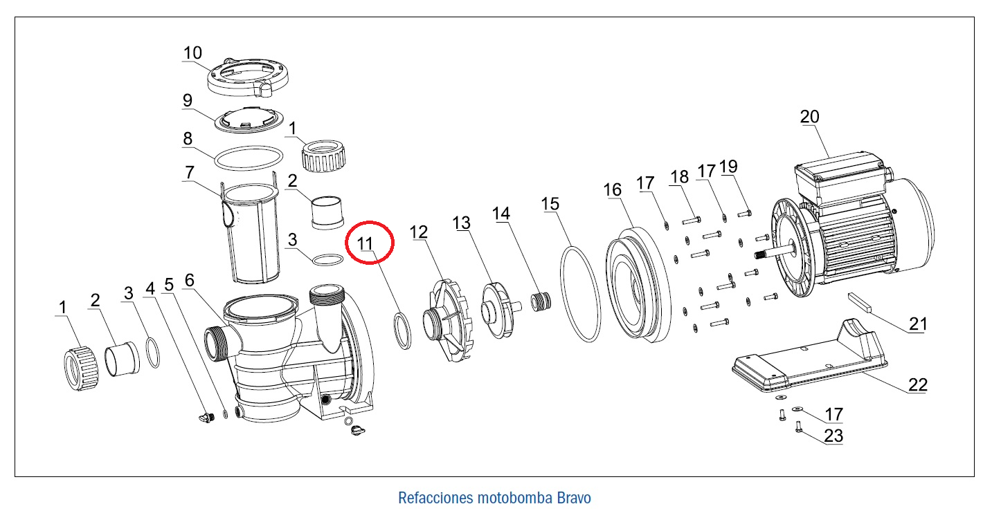 Empaque Oring Difusor Bomba Watex Bravo