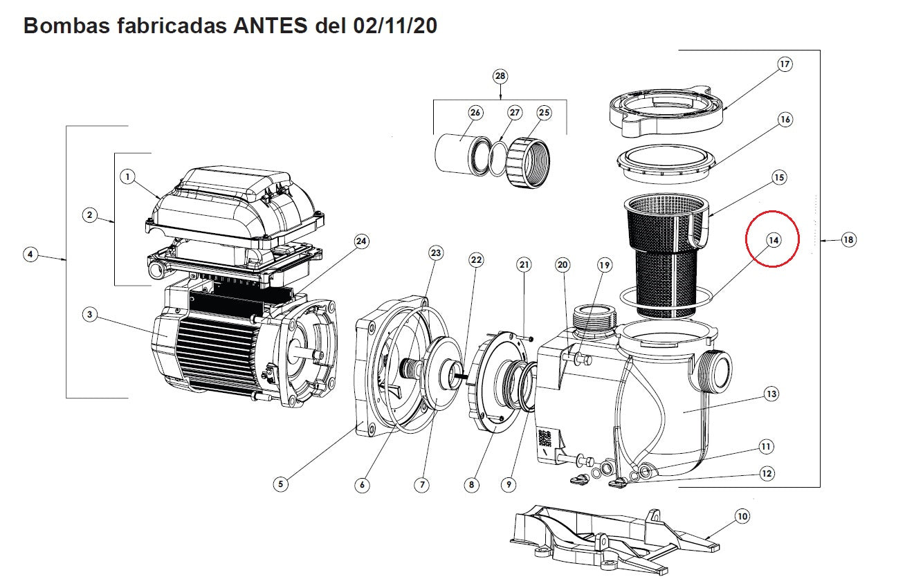 Empaque Tapa Bomba Pentair Superflo 357255Z