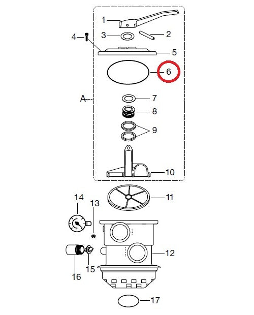 Empaque Oring Tapa Valvula Filtro Hayward SPX0715Z1