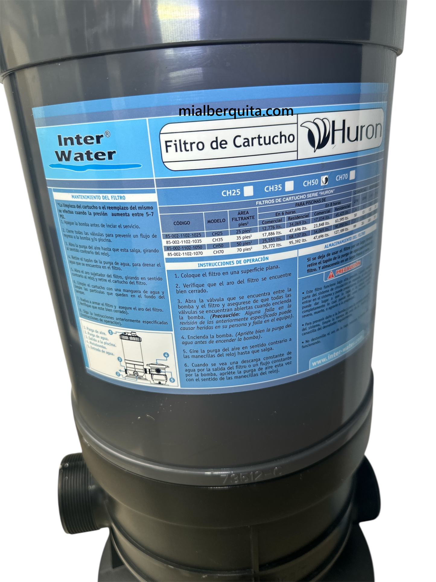 Filtro de Cartucho Huron Inter Water CH50 50 GPM