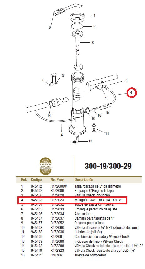 Manguera Clorador Rainbow R172023