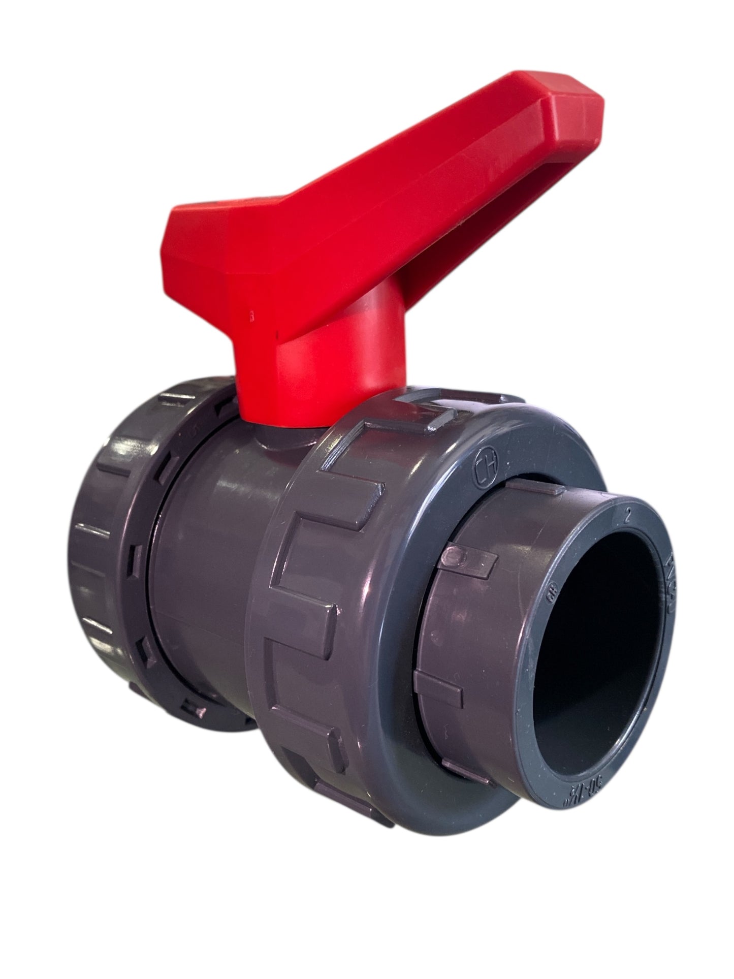 Válvula Bola 1.5" CH Aquaram Roja Doble Tuerca Union