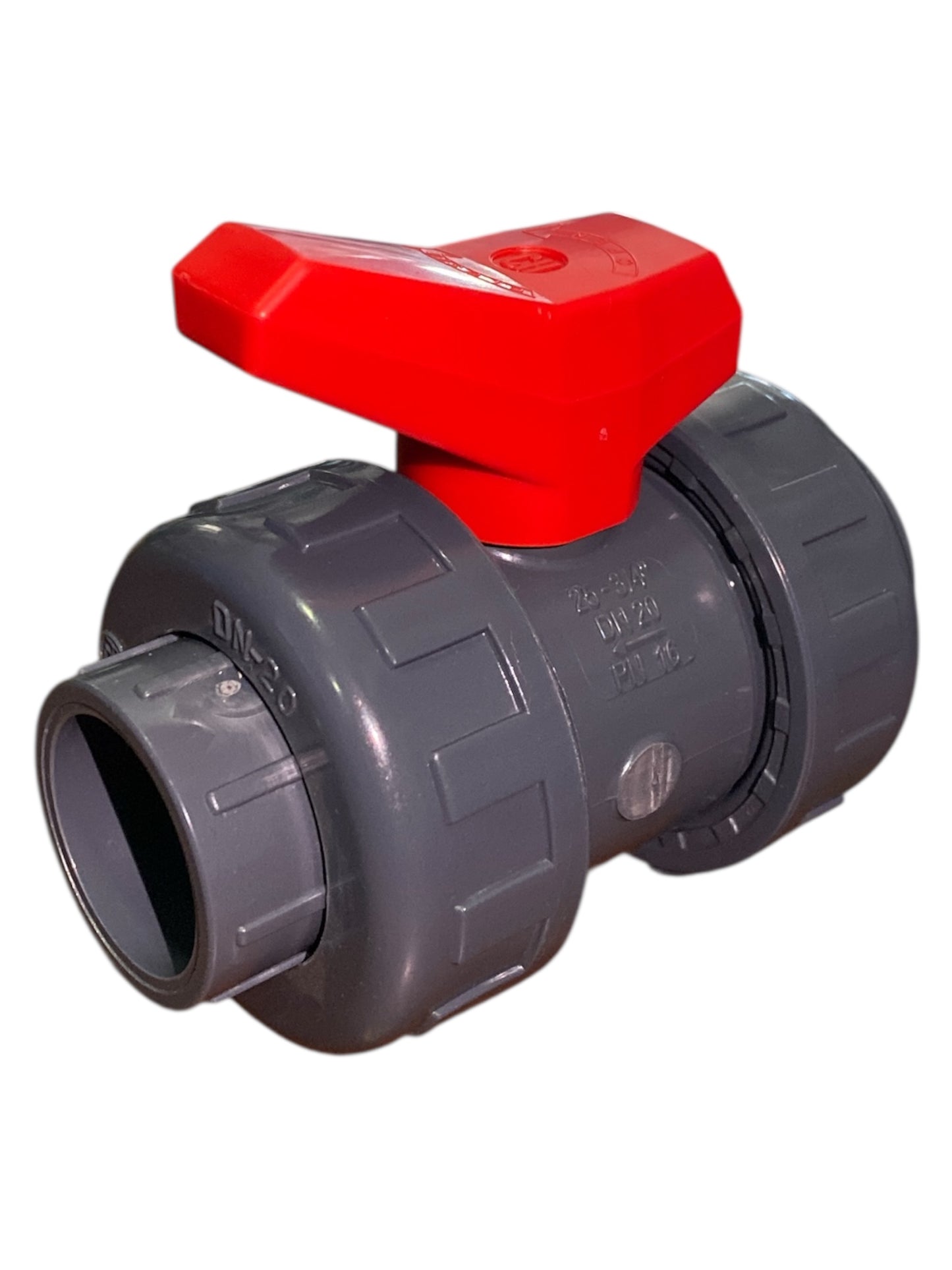 Válvula Bola 3/4" CH Aquaram Roja Doble Tuerca Union