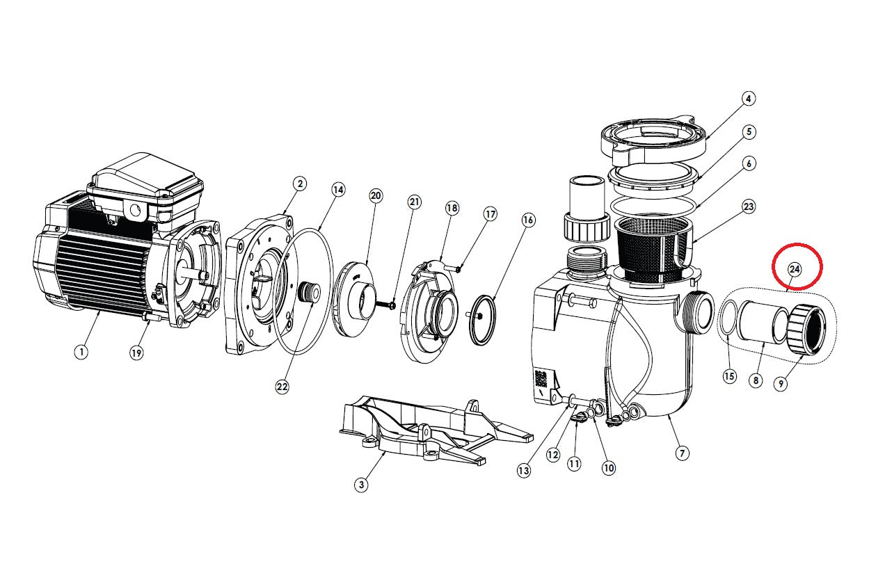 Conexiones Racors Bomba Pentair Super Flo 351157