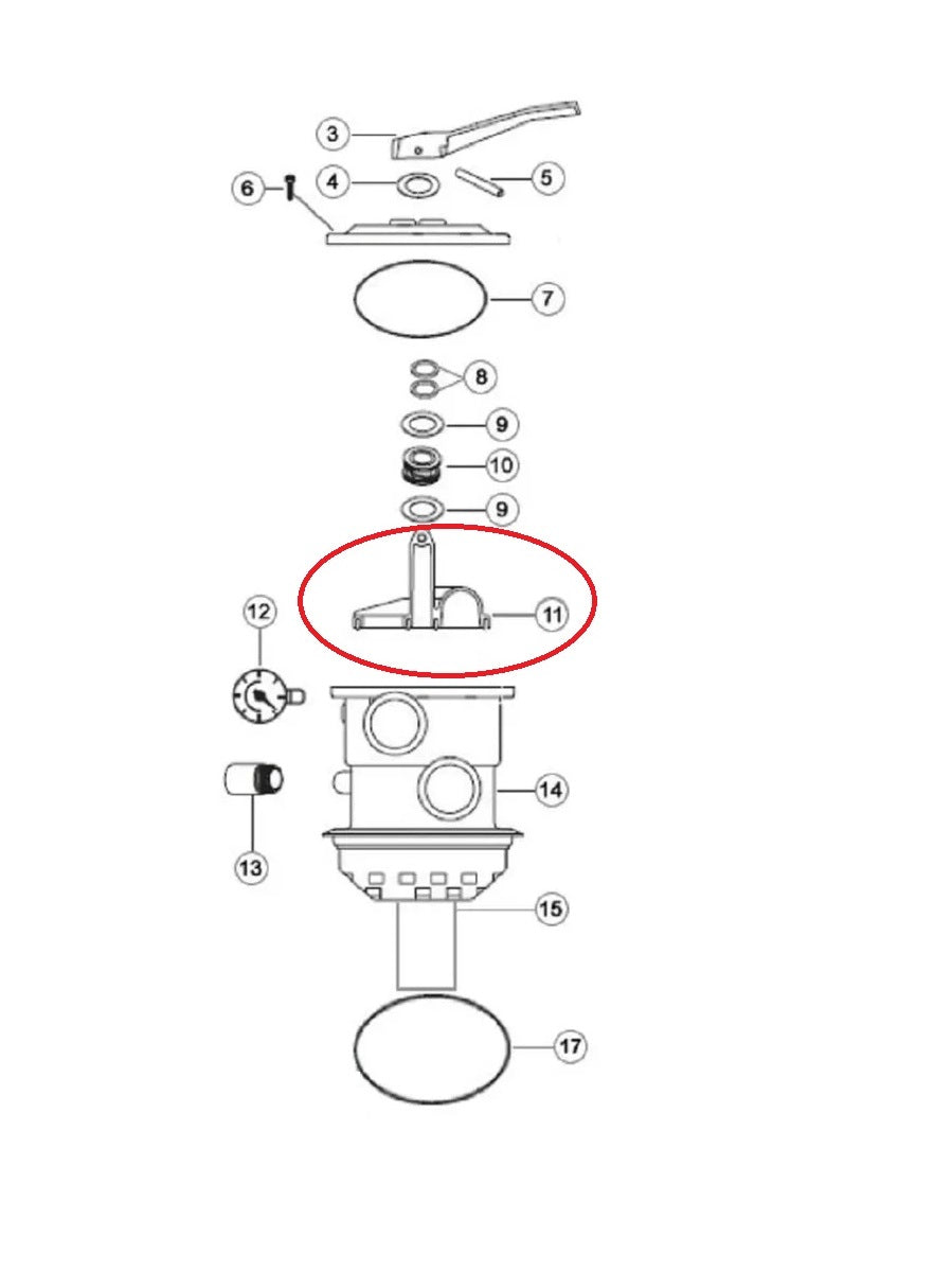 Rotor y Empaque Araña Pentair Mod 272512 Valvula Superior Tagelus