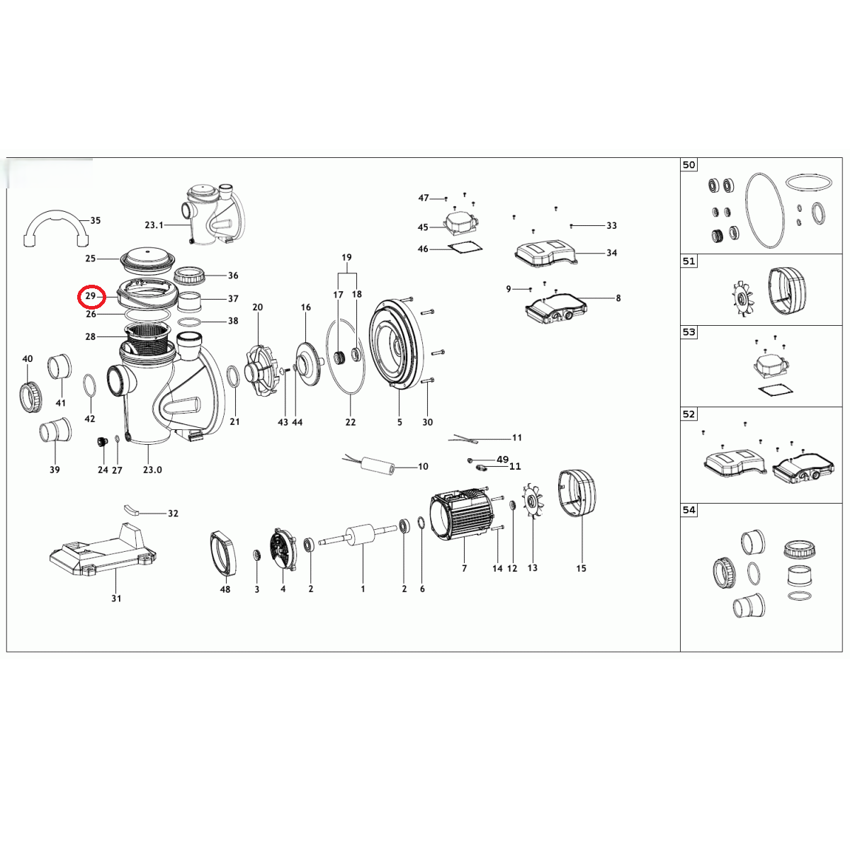 Aro Tapa Bomba Silen 1HP y 1.5HP