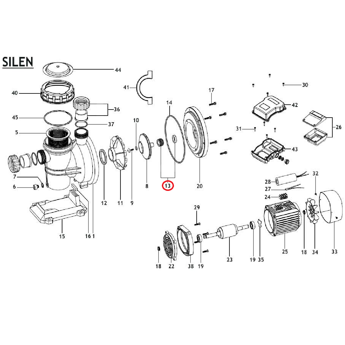 Sello Mecánico Bomba ESPA Serie Silen