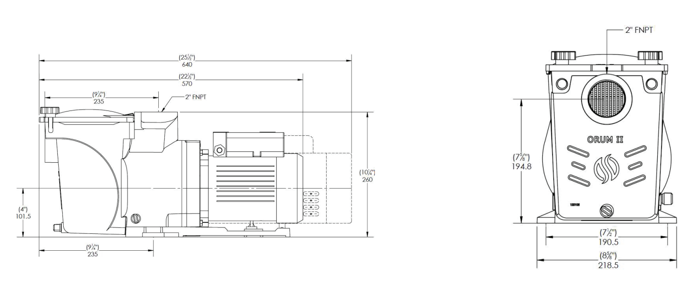Motobomba Sibrape Serie Orum II 1.5 HP 110/220V Motor ECO