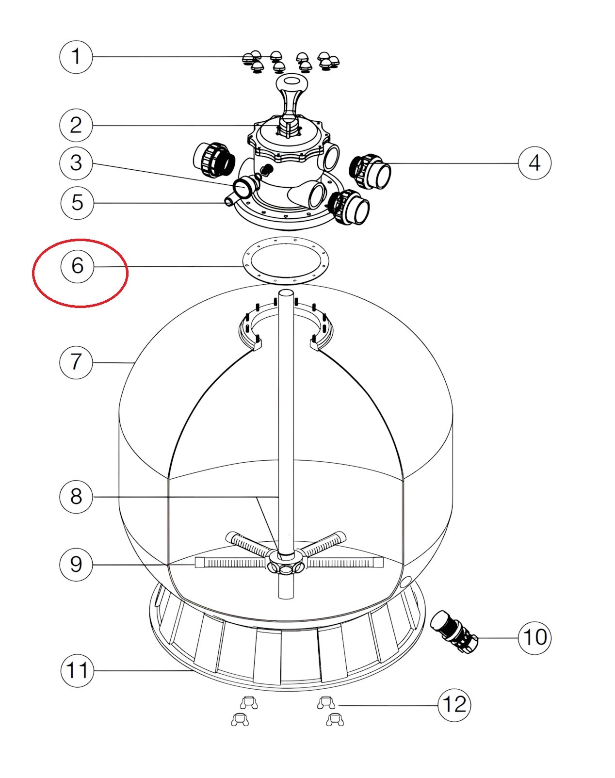 Empaque Oring Cuerpo Filtro Arena Indian 28" - 36"