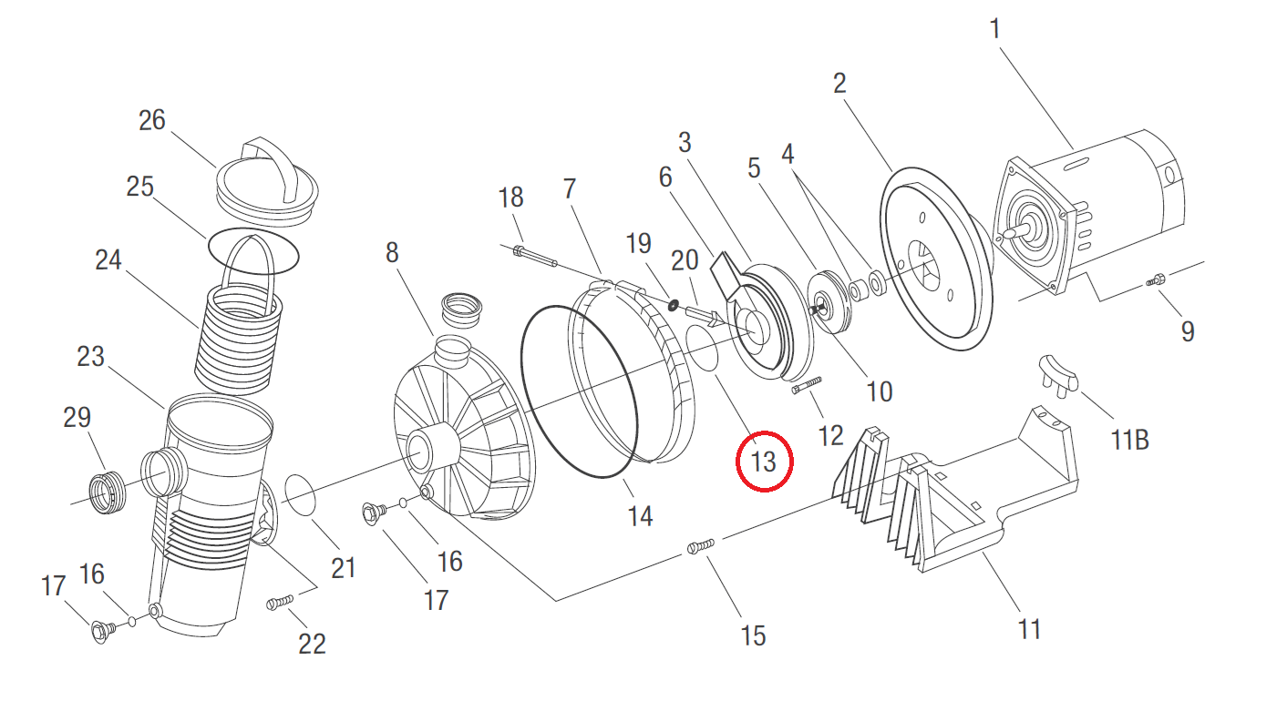 Empaque Oring Difusor Bomba Pentair Challenger Mod 355331Z
