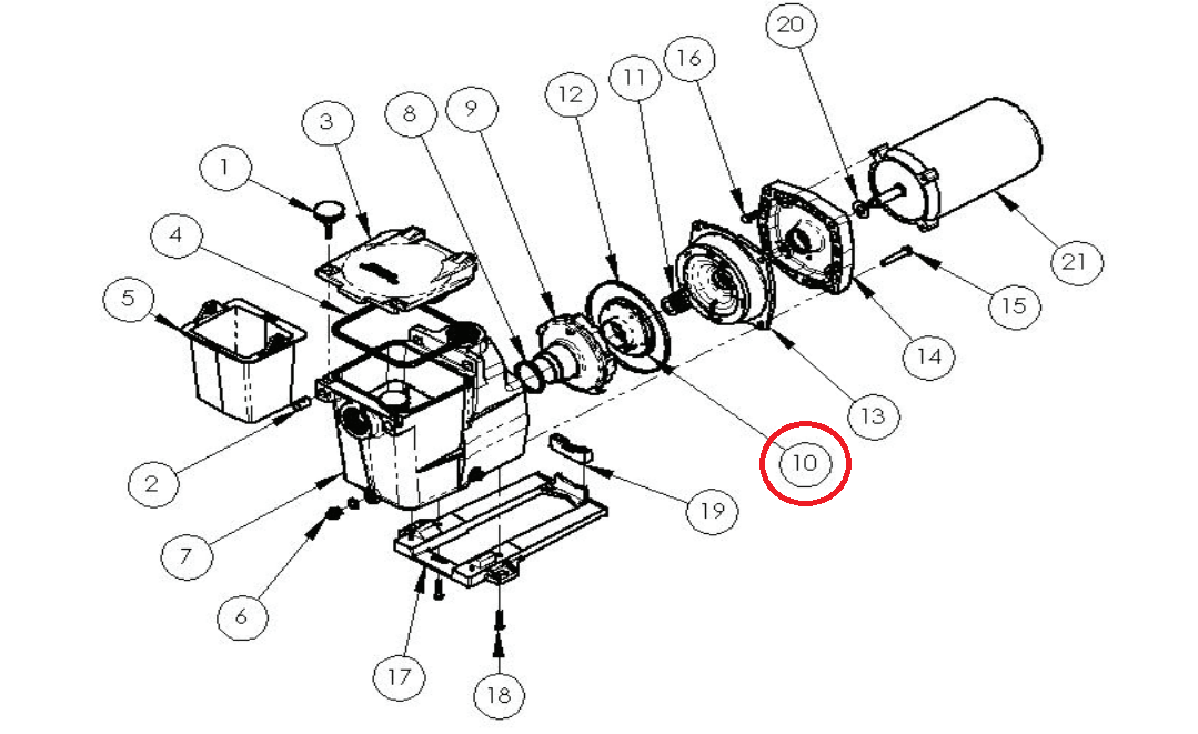 Impulsor Bomba Hayward Super Pump 1 HP SPX2607C