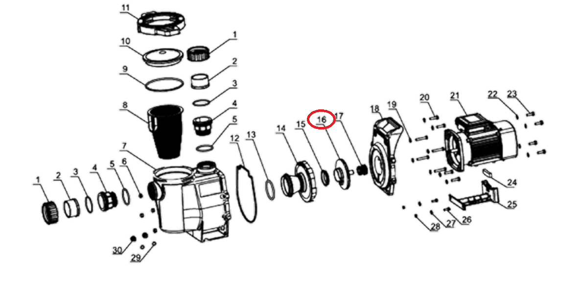 Impulsor con Cuña Bomba Tigris 3 HP