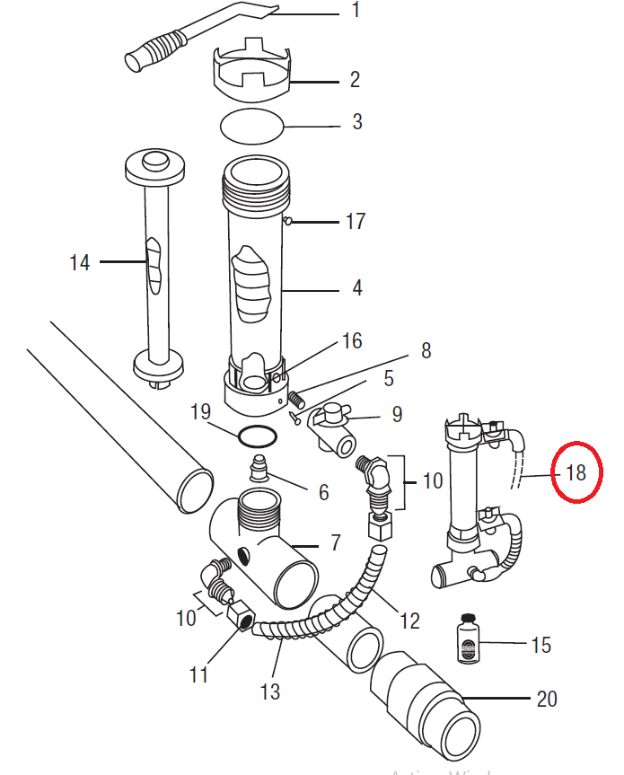 Manguera Larga Clorador Rainbow Pentair R172253Z