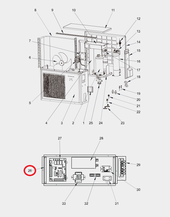 Pantalla para Bomba de Calor Inter Heat Smart 26 - 90 KBtu