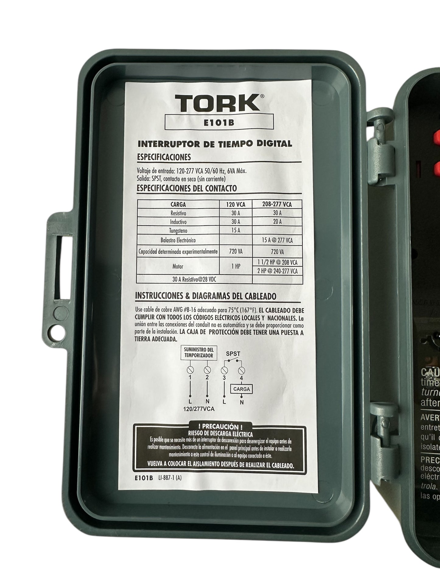 Interruptor de Tiempo Timer Tork Digital E101B 110/220V