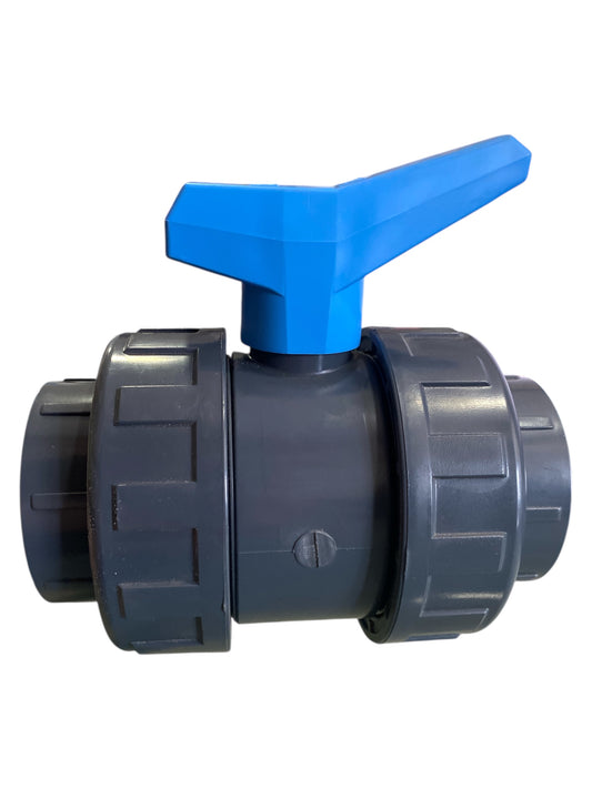 Válvula Bola 2" CH Aquaram Azul Doble Tuerca Union