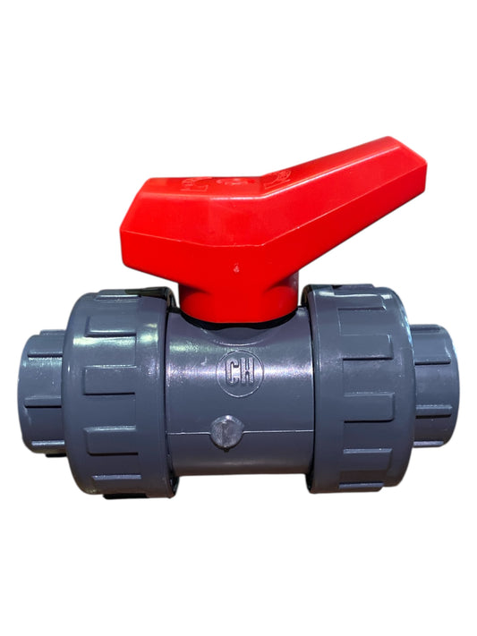 Válvula Bola 1/2" CH Aquaram Roja Doble Tuerca Union