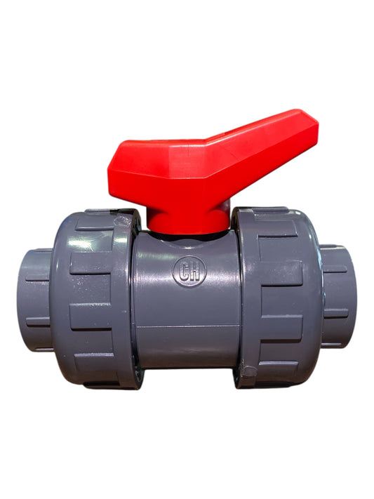 Válvula Bola 3/4" CH Aquaram Roja Doble Tuerca Union