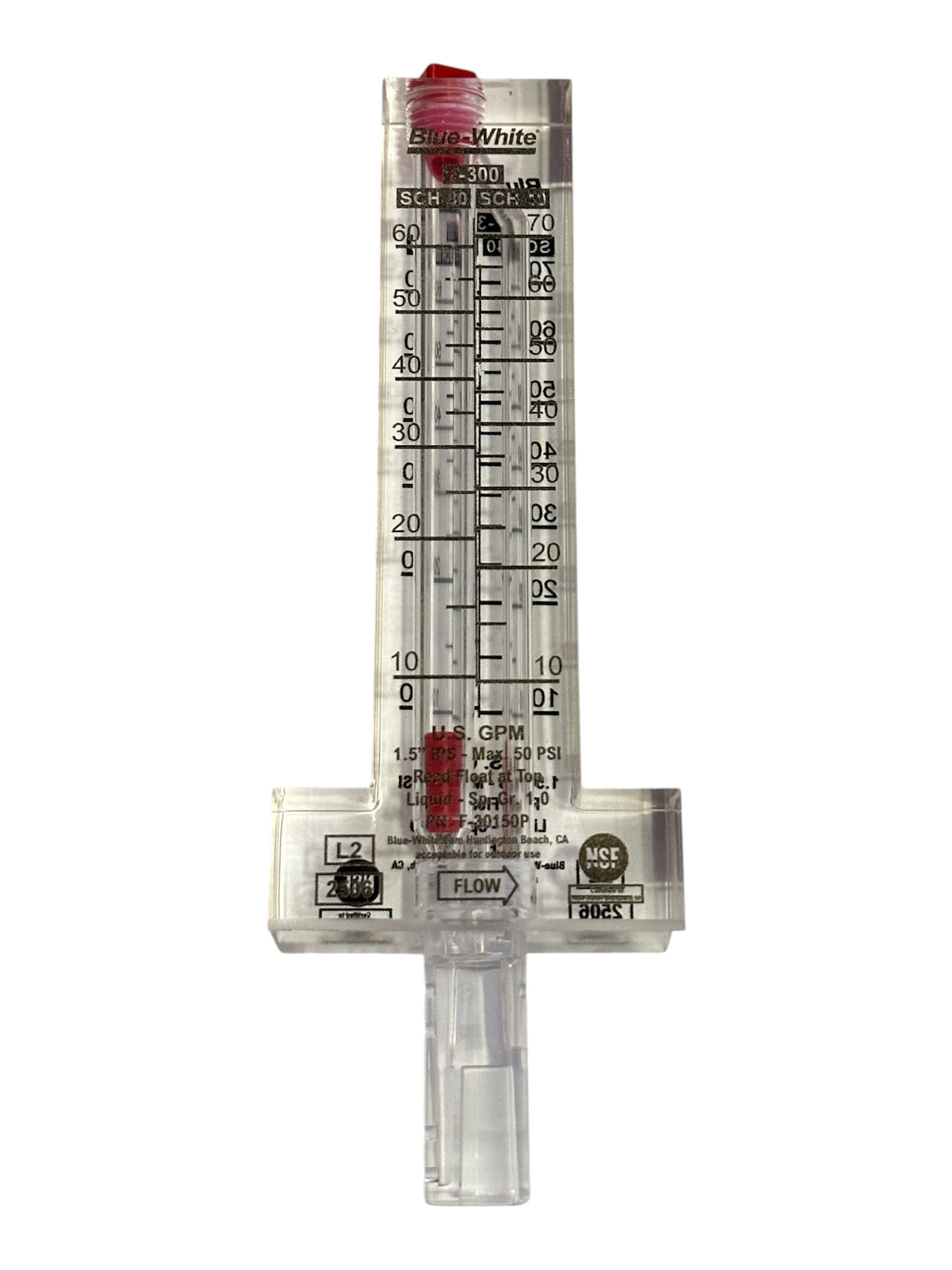Flujómetro Medidor de Flujo Rotámetro para Tubería 1.5"