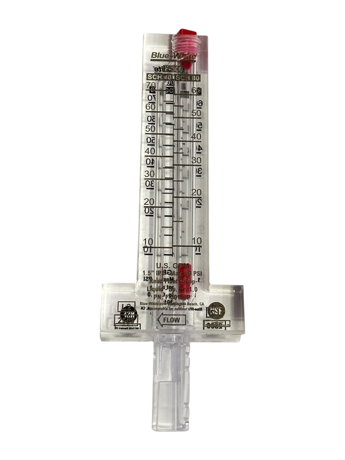 Flujómetro Medidor de Flujo Rotámetro para Tubería 1.5"