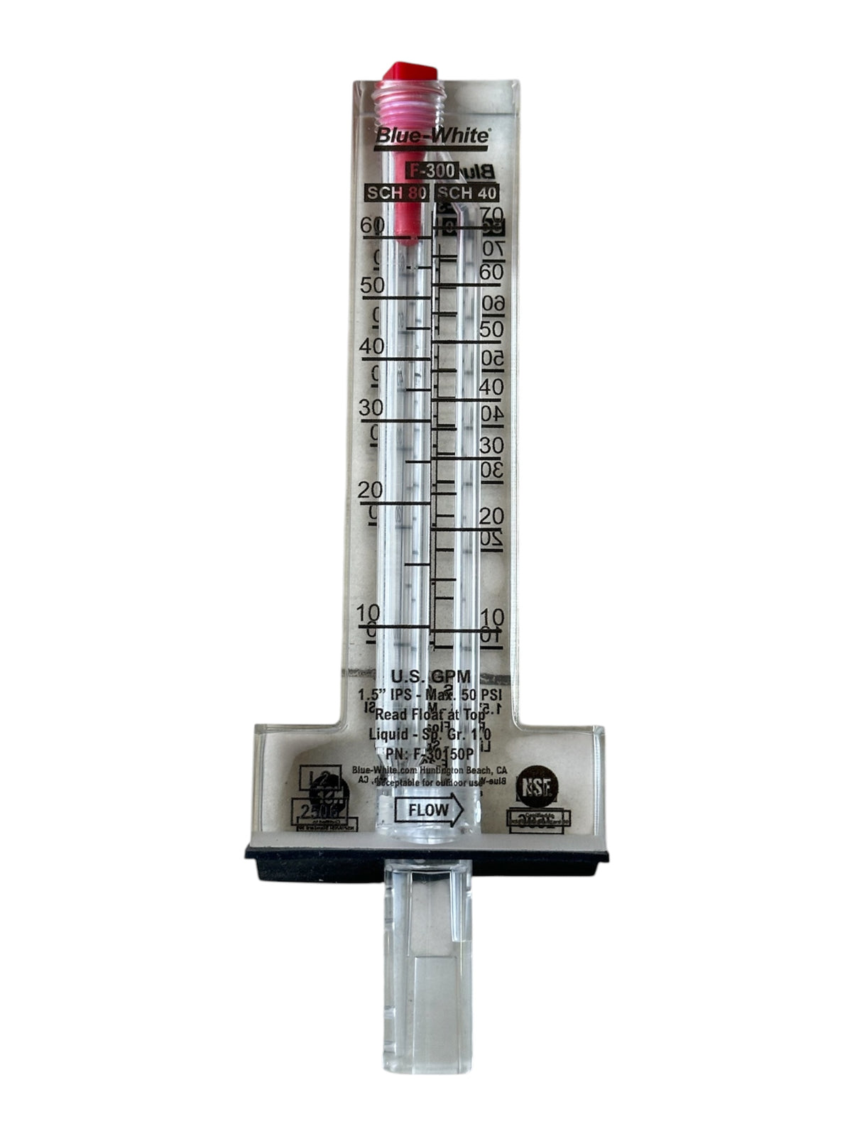 Flujómetro Medidor de Flujo Rotámetro para Tubería 1.5"