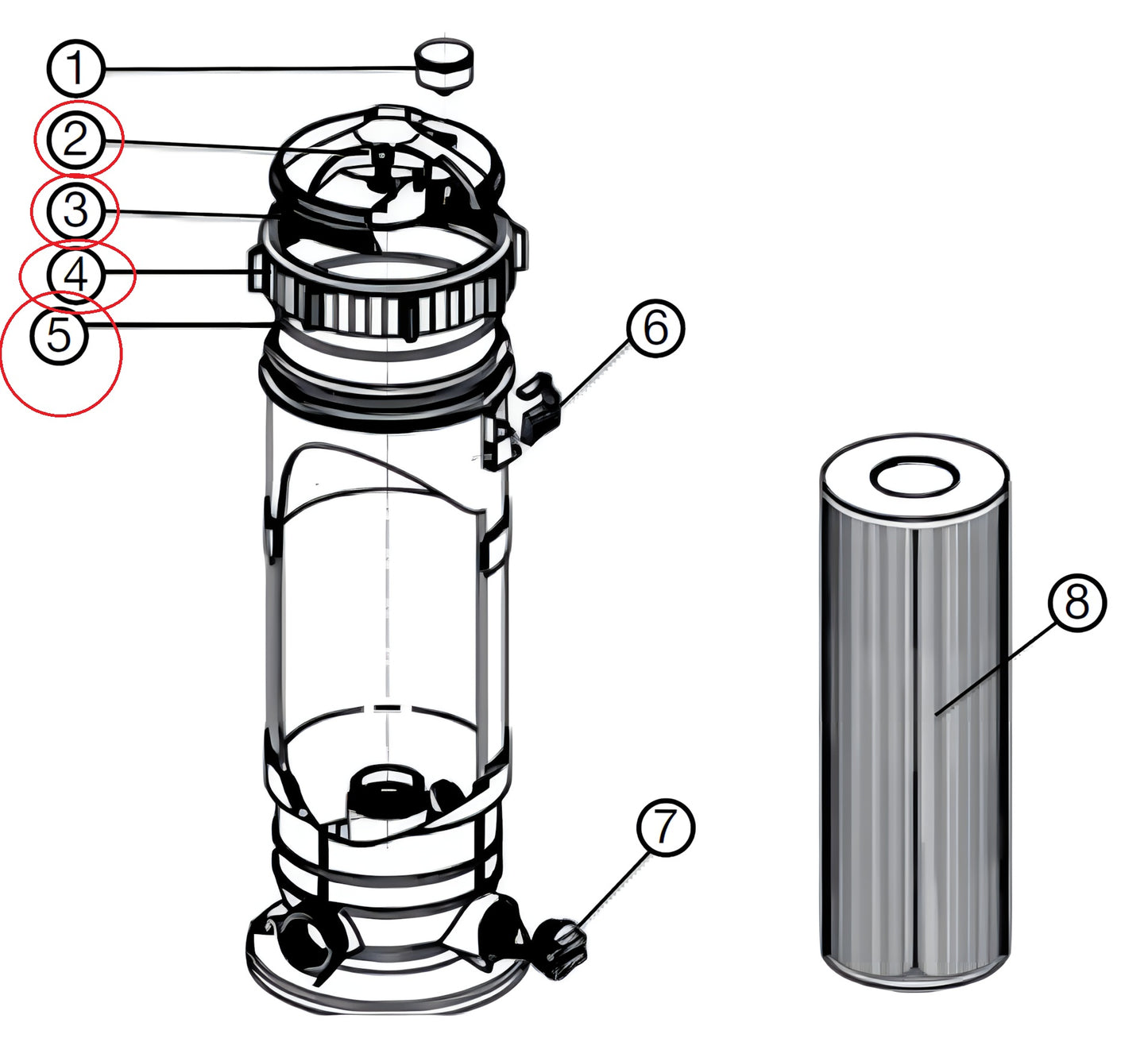 Tapa para Filtro Cartucho Inter Water Huron