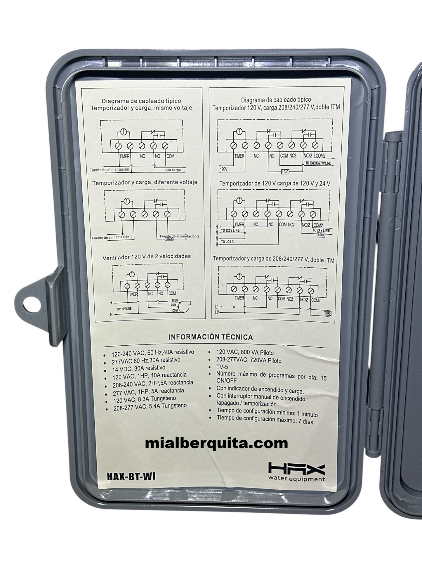 Interruptor Reloj Timer Hax Via WiFi 110V / 220V