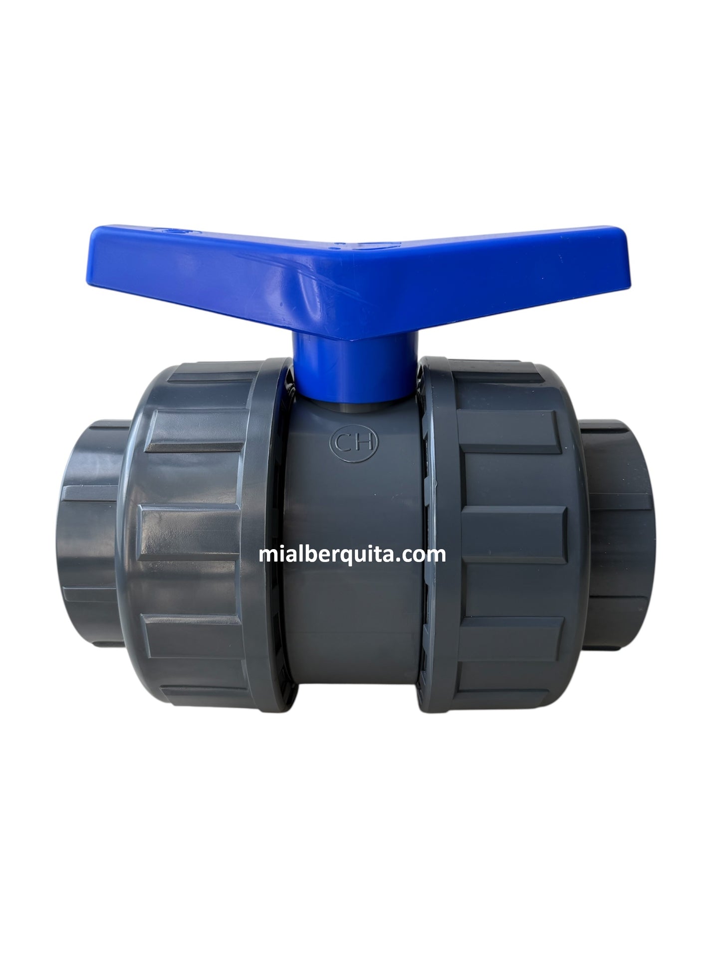 Válvula Bola 4" CH Aquaram Azul Doble Tuerca Unión