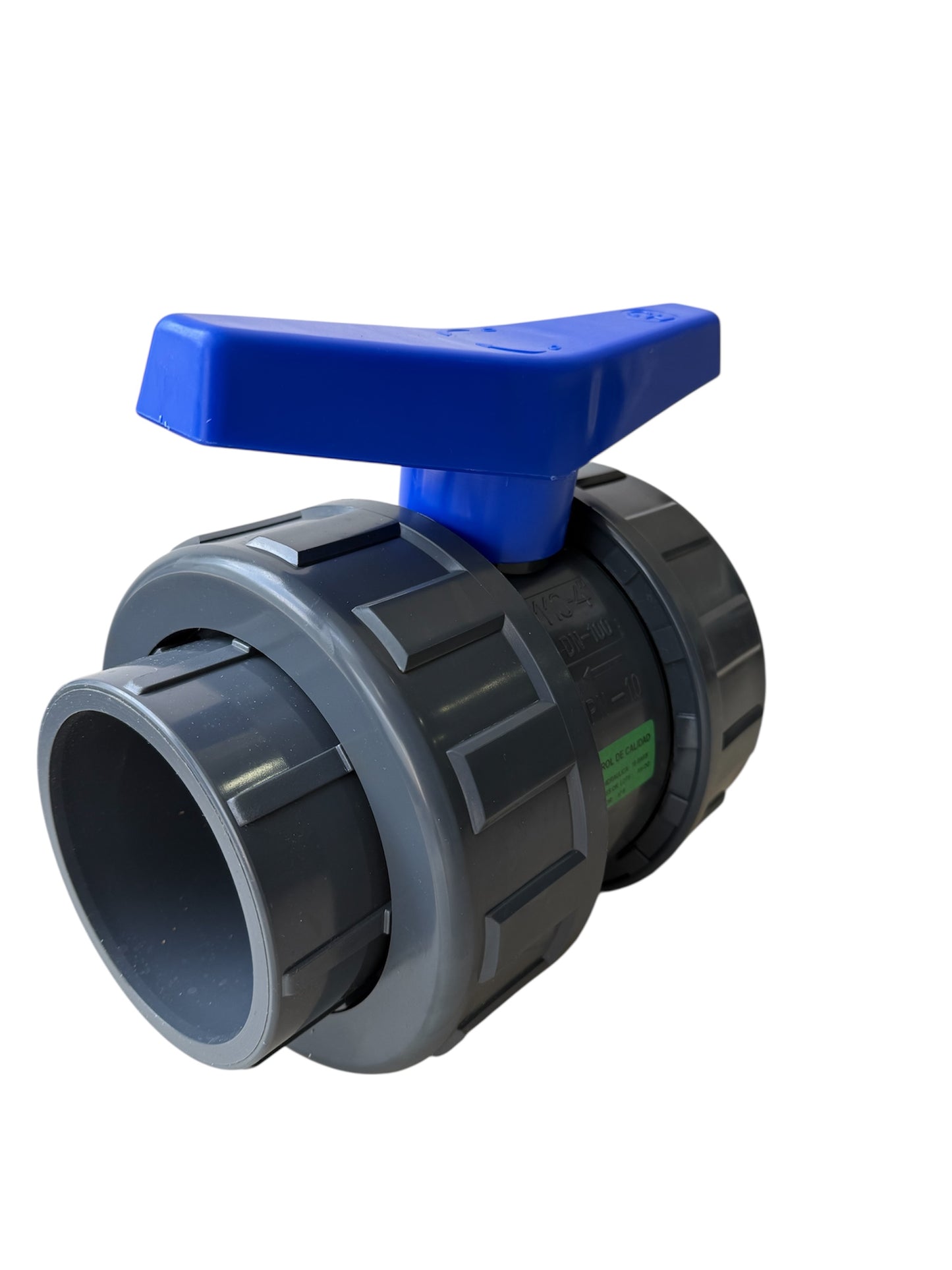 Válvula Bola 4" CH Aquaram Azul Doble Tuerca Unión
