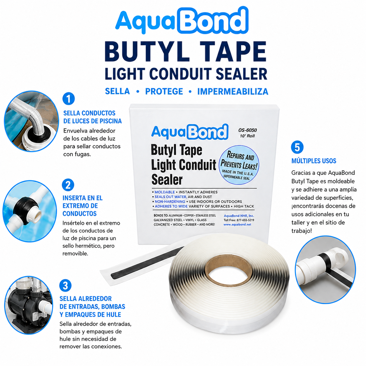 Cinta De Butilo Sellador Reflector Fugas