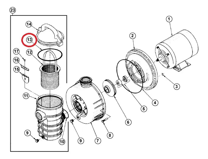 Empaque Oring Tapa Bomba Pentair Dynamo 354533
