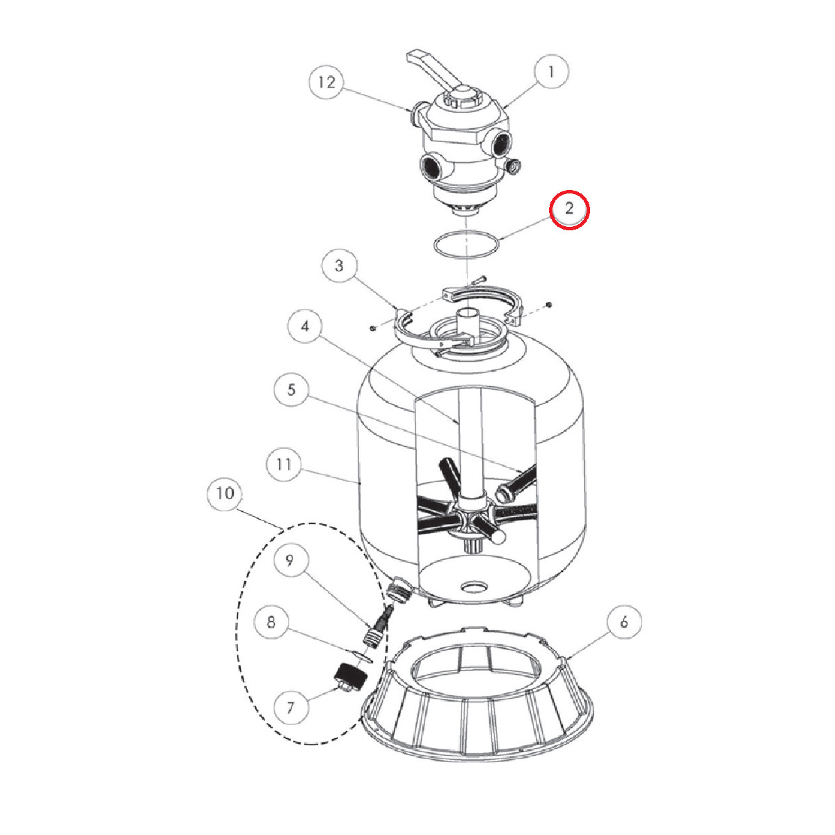 Empaque Valvula Cuerpo 272541 Filtro Pentair
