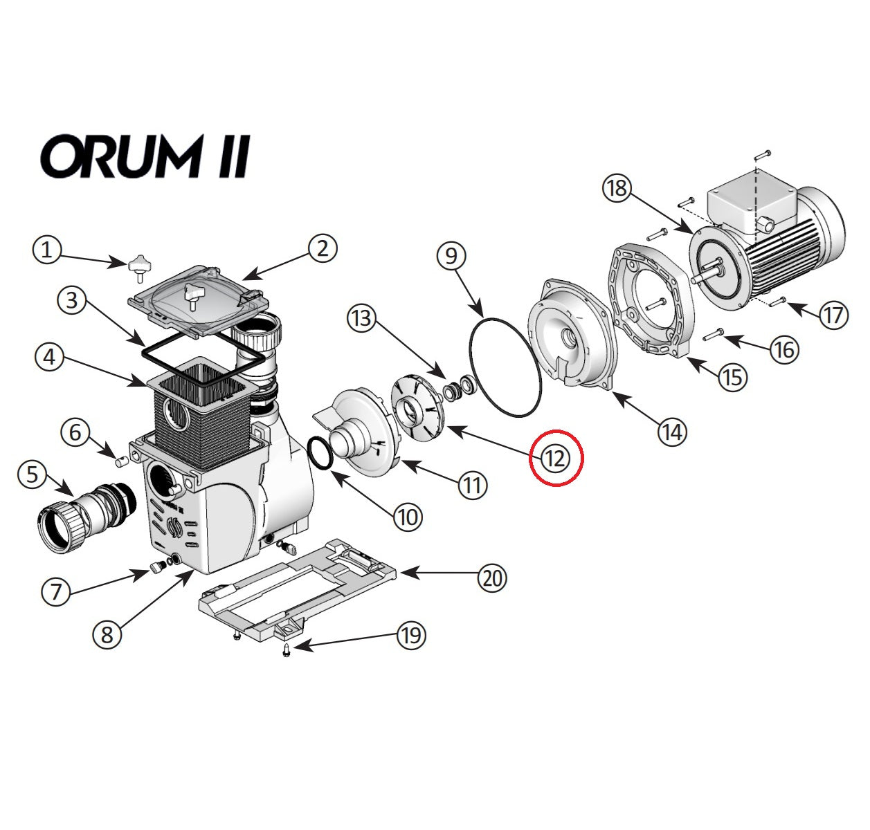 Impulsor Bomba Orum 2 De 1 Hp Nuevo Modelo