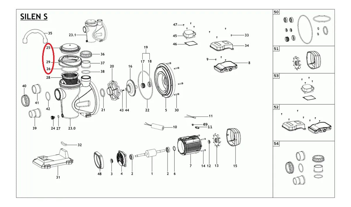 Refacción Tapa Completa Bomba Espa Silen 1hp 1.5hp